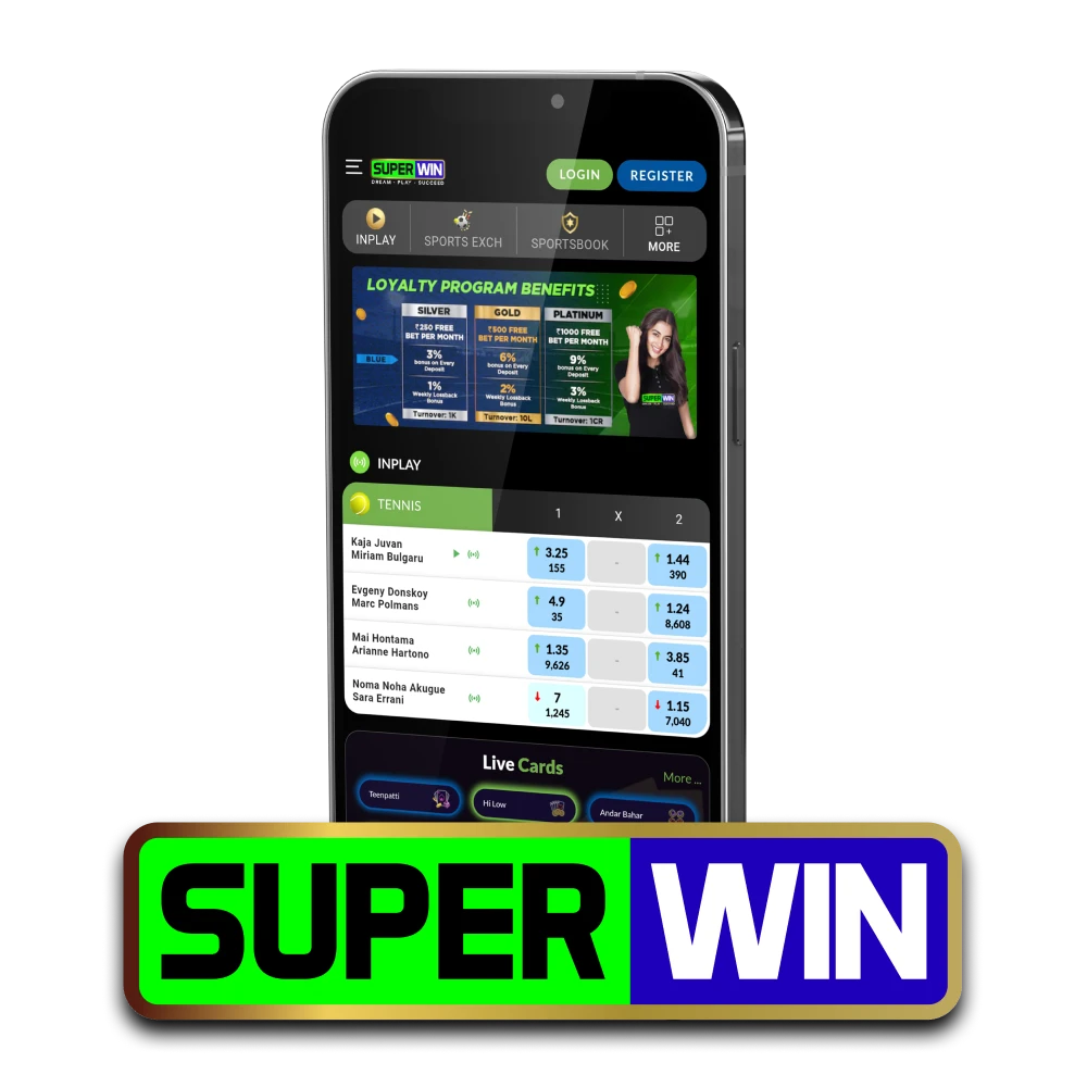 Choose the Superwin app for betting and gaming.